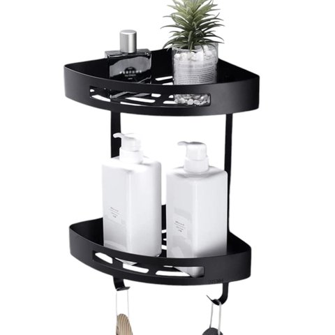 Suporte de Canto Banheiro 2 Prateleiras Box Organizador Shampoo Condicionador Sabonete Decoraçao Mul