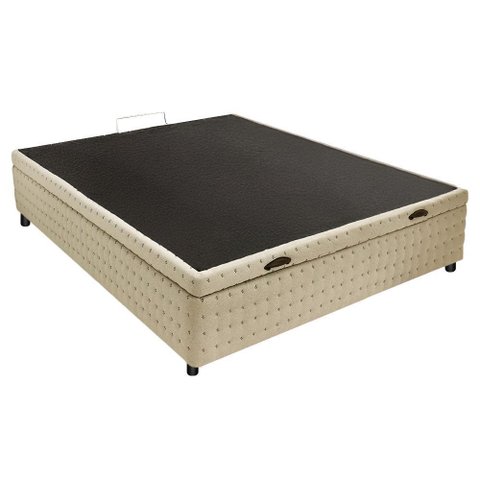 Base Box Baú Casal Horse Uno Boucle Bege 138x188
