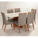 Ver imagem 1 de Mesa de Jantar + 6 Cadeiras Paris Tampo 160 Cm Champagne