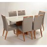 Mesa de jantar + 6 cadeiras Paris tampo 160 cm Champagne - 1