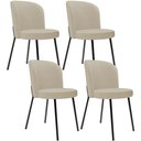 Ver imagem 1 de Kit 4 Cadeiras Sala de Jantar Estofada Gavi L02 Linho Bege Escuro - Lyam Decor