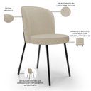 Ver imagem 4 de Kit 4 Cadeiras Sala de Jantar Estofada Gavi L02 Linho Bege Escuro - Lyam Decor