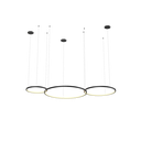 Ver imagem 1 de Lustre Pendente Anel de Led Losi 3 Argolas Aro em Alumínio 78W