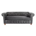 Ver imagem 1 de Conjunto c/ 2 Sofás Chesterfield Capitone Luis XV Suede Cinza Chumbo 2M / Decoracao , sala tv estar,