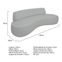 Ver imagem 3 de Sofá Curvo 2 Lugares Orgânico Escritório Recepção Sala Amsterdã 130cm Bouclé - Doce Sonho Móveis