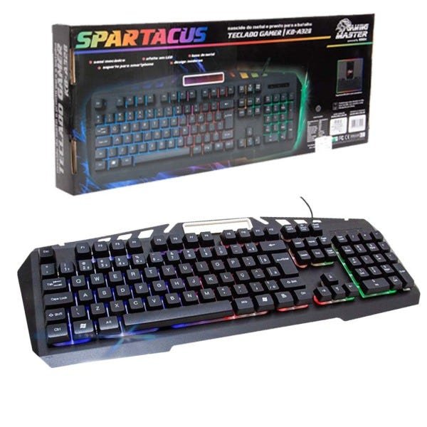 Teclado Gamer Led Spartacus Semi Mecânico Kb-a328 Usb K-mex