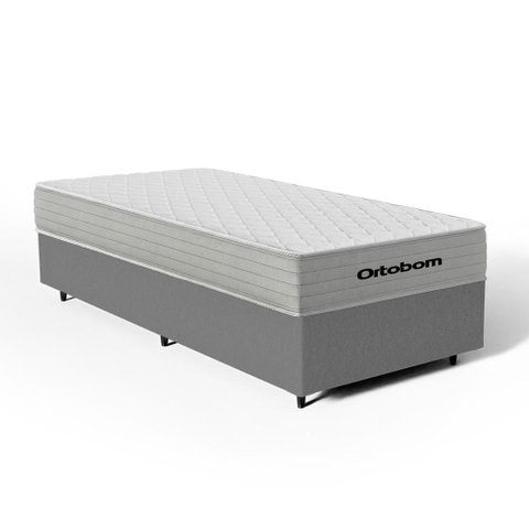 Cama Box com Colchão de Molas Ensacadas Ortobom One Face Plenno Superpocket Solteiro 88cm