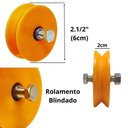 Ver imagem 3 de Kit 4 Roldanas Canal em V 20mm Nylon 2,5 Polegadas Portões Portas de Correr Deslizantes de Toni