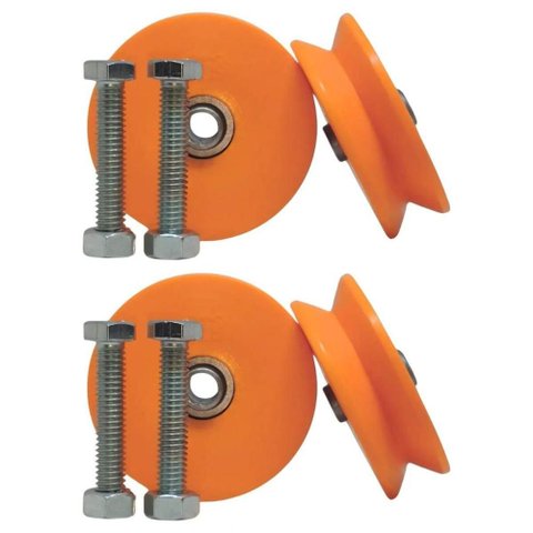 Kit 4 Roldanas Canal em V 20mm Nylon 2,5 Polegadas Portões Portas de Correr Deslizantes de Toni