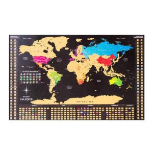 Mapa Mundi de Raspar | Unlocked | Sem moldura | 94x60 CM
