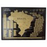 Mapa do Brasil de Raspar | Unlocked | com Moldura + Vidro Ar | 88x66 Cm - 1