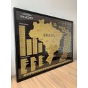 Ver imagem 3 de Mapa do Brasil de Raspar | Unlocked | com Moldura + Vidro Ar | 88x66 Cm