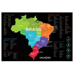 Mapa Do Brasil de Raspar | Unlocked | Com moldura | 66x46 cm - 2