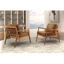 Ver imagem 1 de Poltrona Decorativa Couro Caramelo Isis