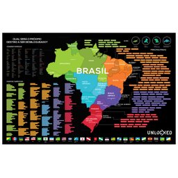 Mapa Do Brasil de Raspar | Unlocked | Com moldura | 100x66 cm - 3