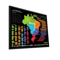 Mapa Do Brasil de Raspar | Unlocked | Com moldura | 100x66 cm - 2