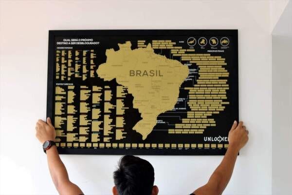 Mapa Do Brasil de Raspar | Unlocked | Com moldura | 100x66 cm - 1