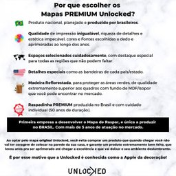 Mapa Mundi de Raspar | Unlocked | Com moldura | 100x66 CM - 4