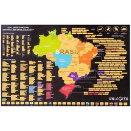 Mapa do Brasil de Raspar | Unlocked | Sem moldura | 94x60 CM - 1