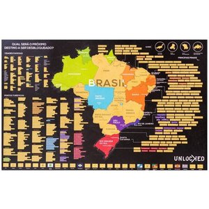 Mapa do Brasil de Raspar | Unlocked | Sem moldura | 94x60 CM