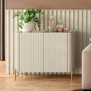 Ver imagem 1 de Balcão Buffet 98,5cm P/ Sala Porta Brise 100% Mdf Pés Metal