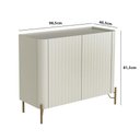 Ver imagem 3 de Balcão Buffet 98,5cm P/ Sala Porta Brise 100% Mdf Pés Metal