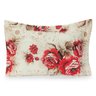 4 Capas Porta Travesseiros 180 Fios 70 X 50 Floral Vermelho - 1