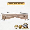 Ver imagem 3 de Sofá Magno 4.57x4.57m de Canto, Retrátil e Reclinável - Bege