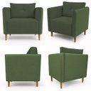 Ver imagem 5 de Kit 2 Poltronas Aviv para Sala Escritório Recepção Linho Verde Premium Easy Clean Corino Verde Premi