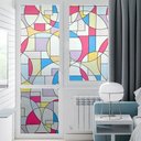 Ver imagem 2 de Pelicula Adesivo Eletrostatica Vidro Mondrian Colorido