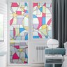 Pelicula Adesivo Eletrostatica Vidro Mondrian Colorido - 2