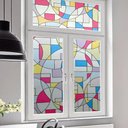 Ver imagem 3 de Pelicula Adesivo Eletrostatica Vidro Mondrian Colorido