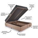 Ver imagem 4 de Cama Baú Queen 158x198 Linho Marrom com Dual Firm Espuma Ecoflex