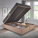 Ver imagem 3 de Cama Baú Queen 158x198 Linho Marrom com Dual Firm Espuma Ecoflex