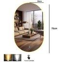 Ver imagem 3 de Espelho Oval Orgânico Led Iluminado 75x50cm Touch Screen - Led Frio 6000k