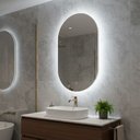 Ver imagem 1 de Espelho Oval Orgânico Led Iluminado 75x50cm Touch Screen - Led Frio 6000k
