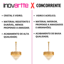 Ver imagem 2 de Luminária Pendente Lustre Luxuoso Dourado e Cristais Vana Sindora Inl104