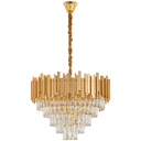 Ver imagem 3 de Luminária Pendente Lustre Luxuoso Dourado e Cristais Vana Sindora Inl104