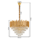 Ver mais imagens de Luminária Pendente Lustre Luxuoso Dourado e Cristais Vana Sindora Inl104