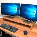 Ver imagem 1 de Suporte para Monitor F5 MDF Mesa Escritório 80cm Nogal Marrom F5 Office