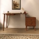 Ver imagem 4 de Escrivaninha Retro de Madeira com Gaveteiro 110 até 150 Cm Ajustável Castanho Piero