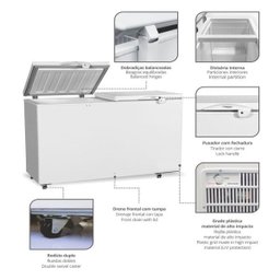Conservador Horizontal Dupla Ação Porta Cega 411L Fricon Hced411-1C000 Branco 127V - 2