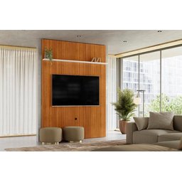 Painel Piso-teto New Interlagos para Tv de até 65 Polegadas - Cinamomo/off White - Madetec - 1