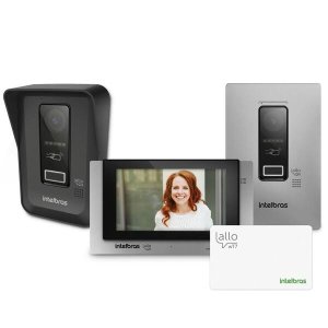 Vídeo Porteiro Allo Wt7 com Aproximação Intelbras Preto