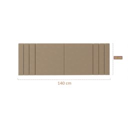 Cabeceira Suspensa Cama Box Casal Riscada Suede 140x55:areia - 2