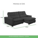 Ver imagem 3 de Sofa Retratil Reclinavel 2 Lugares 290cm Veludo Andreia