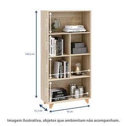 Estante Aurora com 4 Nichos - Natural/Verde - 4