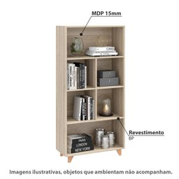 Estante Aurora com 4 Nichos - Natural/Verde - 2