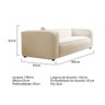 Sofá 3 Lugares 180cm Orgânico Luxo Recepção Cecília Bouclé - Amarena Moveis Cor Bege - 6