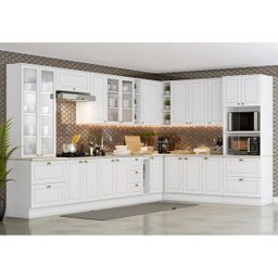 Cozinha Completa Americana 12 Peças com Cristaleira Branco Hp - Móveis Henn - 2